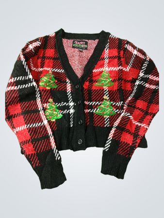 Frohe Feiertage Urban Heritage Check-Weihnachtsbaum-Cardigan