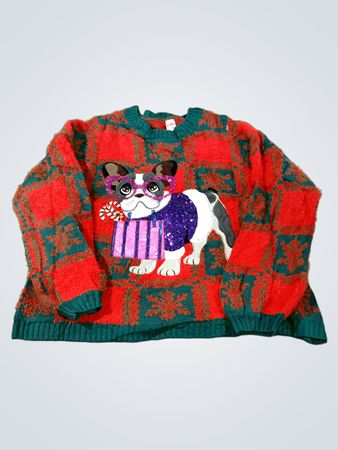 Feiertagszeit Französische Bulldogge Hässlicher Weihnachts-Pullover