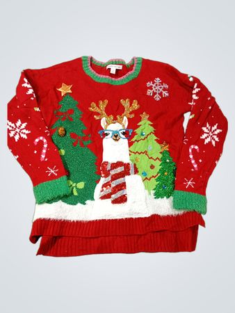 Feiert gemeinsam roter Lama Weihnachten Pullover