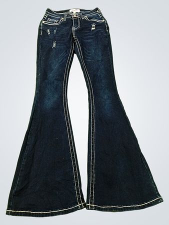 Bamboo Jeans Ausgestellte Distressed Denim