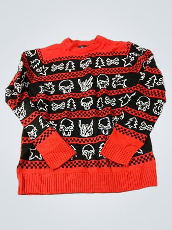 MUCH MORE MENSWEAR Red Skull Weihnachts-Pullover