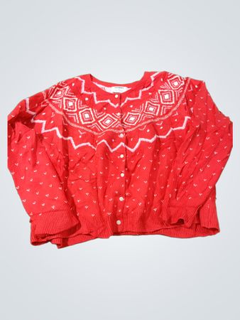 Old Navy Roter Fair-Isle-Strickcardigan