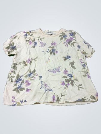 Alfred Dunner Floral Butterfly Print Top