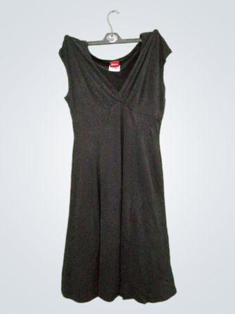 Merona Women's schwarzes V-Ausschnitt-Kleid mit kurzen Ärmelchen