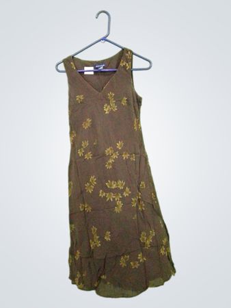 Ann Taylor ärmelloses Midikleid mit Blumenmuster
