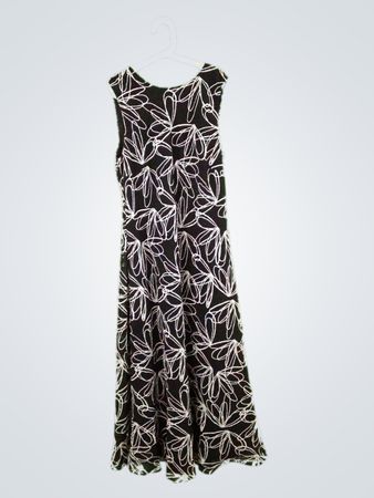Studio I Schwarzes ärmelloses Kleid mit Blumenmuster