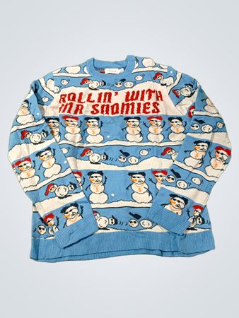 TOPMAN "ROLLIN' WITH MY SHOMIES" Schneemann hässlicher Weihnachts-Pullover