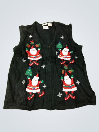 Bobbie Brooks Damen Schwarze Santa-Weihnachtsweste