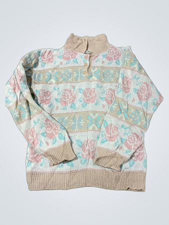 Willow Ridge Damenpullover mit Blumenmuster und Stehkragen