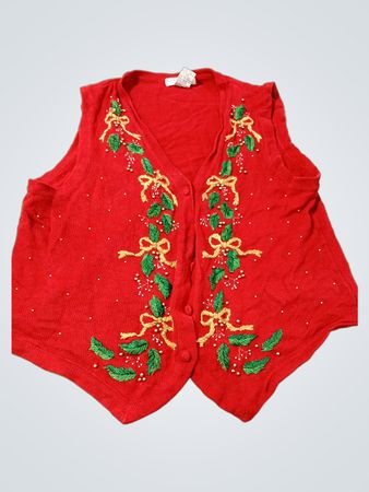 Victoria Jones Damen rote bestickte Weste