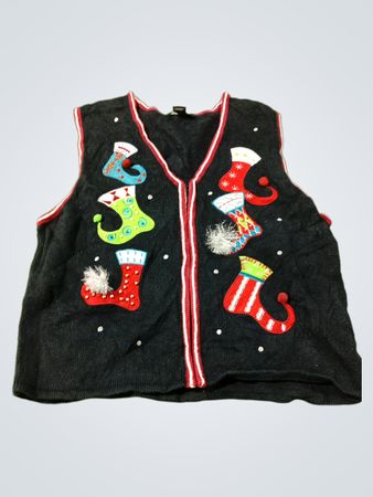 Crystal Art Damen Weihnachtsstrumpf Applikation Weste