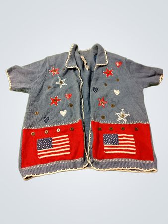 KORET City Blues Damen Patrioten-Cardigan mit amerikanischer Flagge