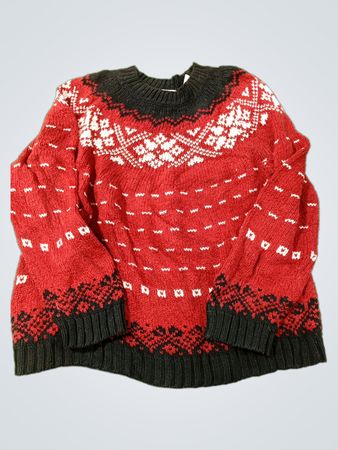 Liz Claiborne Lizsport Petite roter Fair-Isle-Strickpullover