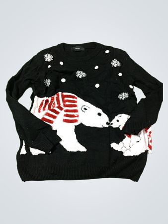 Forever 21 Schwarzer Polar-Bären-Weihnachtspullover