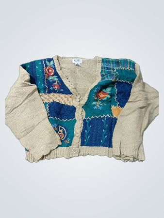 KORET Petites Patchwork Floral Cardigan