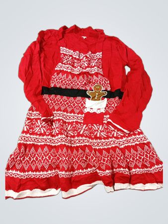 Xhilaration Rotes Weihnachts-Pulloverkleid mit Lebkuchenmann