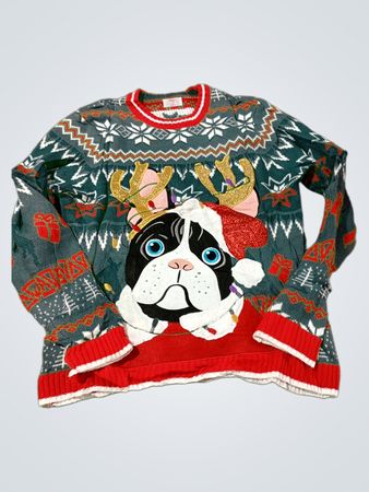 Holiday Time French Bulldog Weihnachts-Pullover