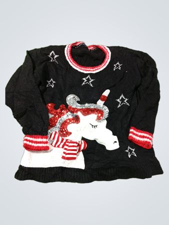 Einhorn Pailletten hässlicher Weihnachtspullover
