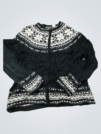 Croft & Barrow Damenpullover mit Fair-Isle-Muster und Reißverschluss