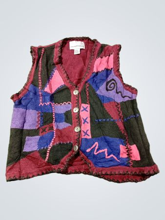 Christopher & Banks Women's Patchwork Knit Vest