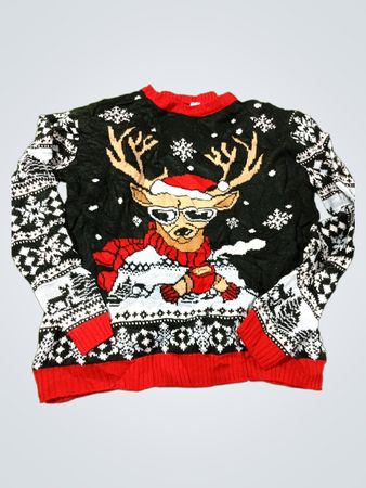 Weihnachtspullover mit Rentiermotiv