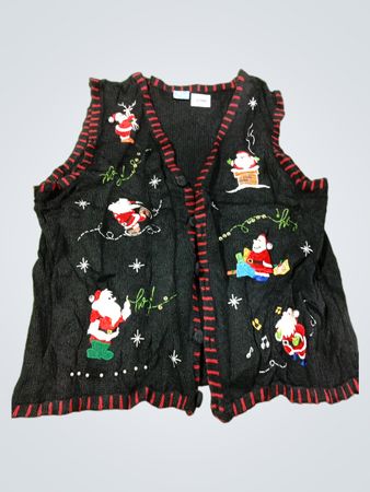 Schwarzer Weihnachtsmann-Weste