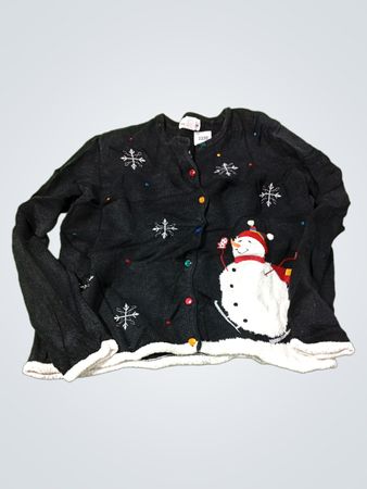 Breckenridge Damencardigan mit Schneemann- und Schneeflockenmotiv