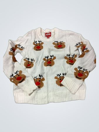 Urban Heritage Weißer Rentier Weihnachts-Pullover