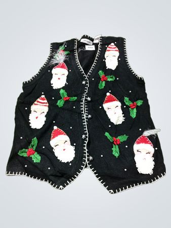 Victoria Jones Black Santa Claus Weihnachtsweste