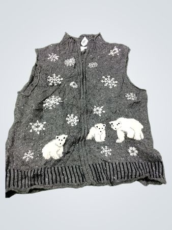 Charter Club Petite Polar Bear and Snowflake Strickweste