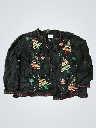 Designers Originals Studio Joy schwarzer Weihnachtsbaum-Cardigan