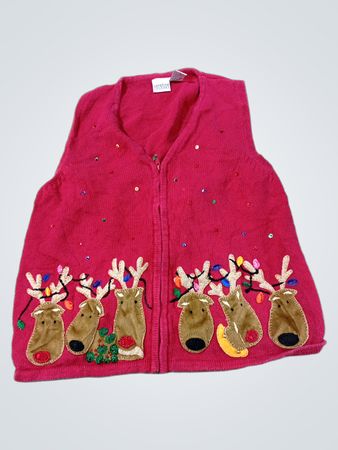 Carolina Colours Rotes Rentier Weihnachtsweste