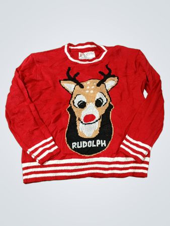 Roter Rudolph-Weihnachtspullover