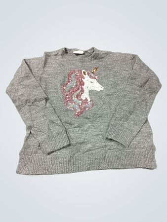 Mädchen-Pullover mit Einhorn-Pailletten
