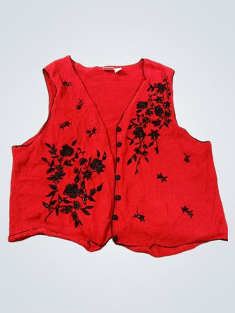 Carolina Colours Damen Weste in Rot mit Stickerei