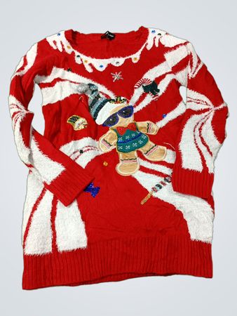 33 Degrees Roter Lebkuchenmann Hässlicher Weihnachts-Pullover