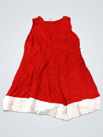 Holiday Time rotes Weihnachtskleid mit weißer Verkleidung