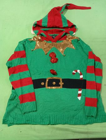 33 Grad Elf Weihnachts-Pullover mit Kapuze