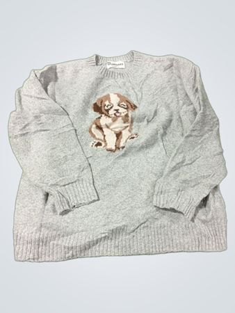 No Boundaries grauer Pullover mit Hundegrafik