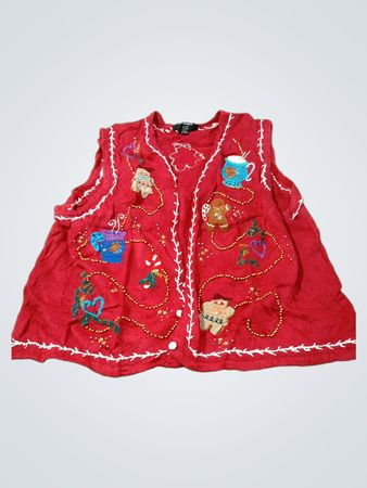 PLANET COMPANY Damen Rotes Weihnachtsweste