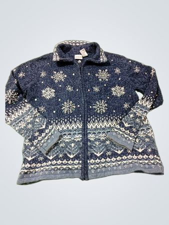 Carolina Colours Snowflake Zip-Up Cardigan