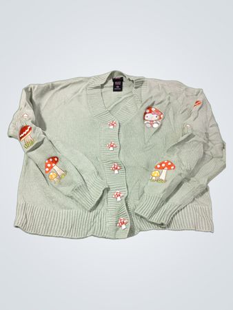 Hellblauer Hello Kitty Pilz-Cardigan