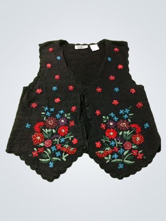 Erika Black bestickte Blumenweste