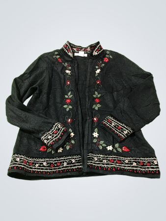 Dressbarn Bestickter Strickcardigan