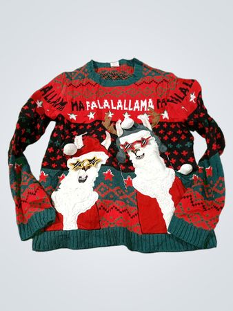 Holiday Time Herren Falalalallama Weihnachts-Pullover