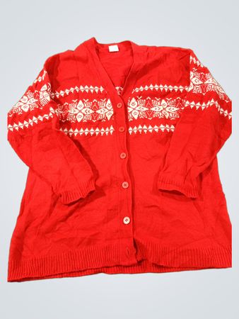 Beppi Red Snowflake Cardigan