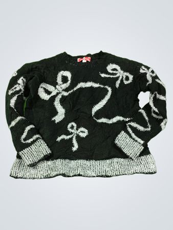 33 Degrees schwarzer Pullover mit Schleifen und Rippenbündchen