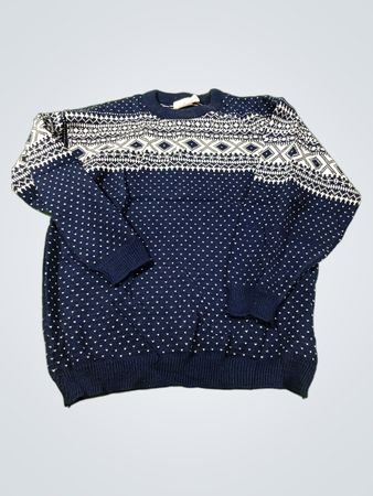 Antonio Germain blau-weiß gemusterter Pullover