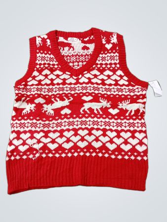 Ardene Damenstrickweste in Rot/Weiß