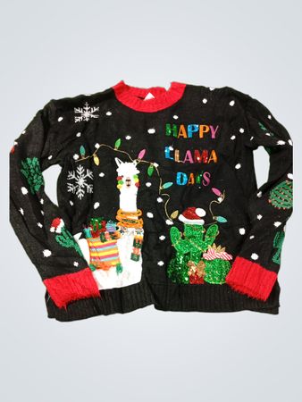 Urlaubszeit Glückliche Lama-Tage Weihnachts-Pullover